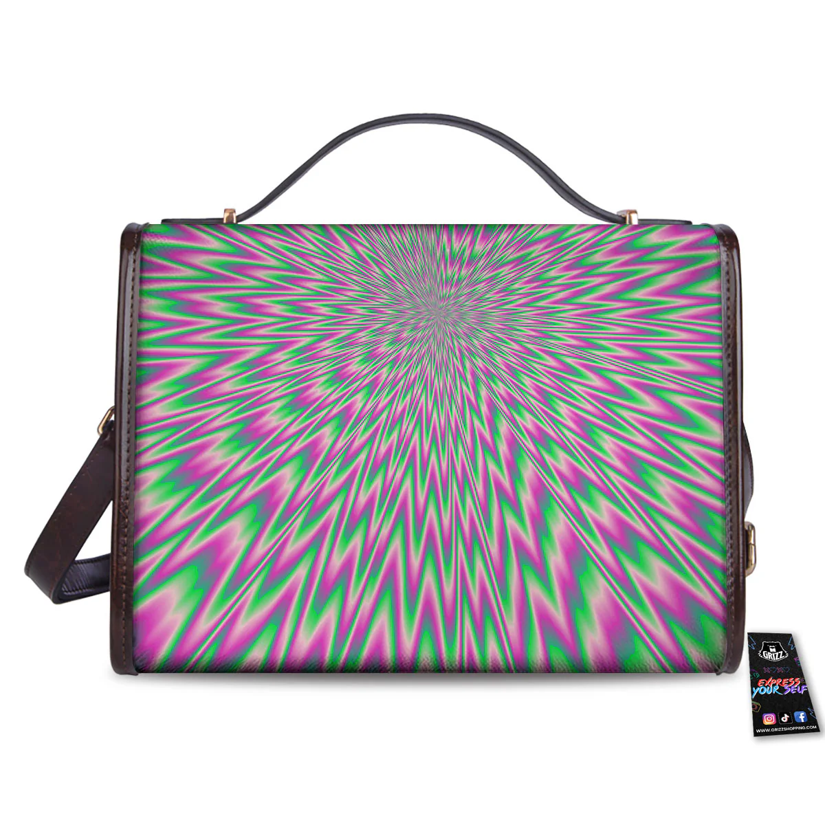 Psychedelic Optical Illusion Twinkle Women's Satchel Bag - Image 2