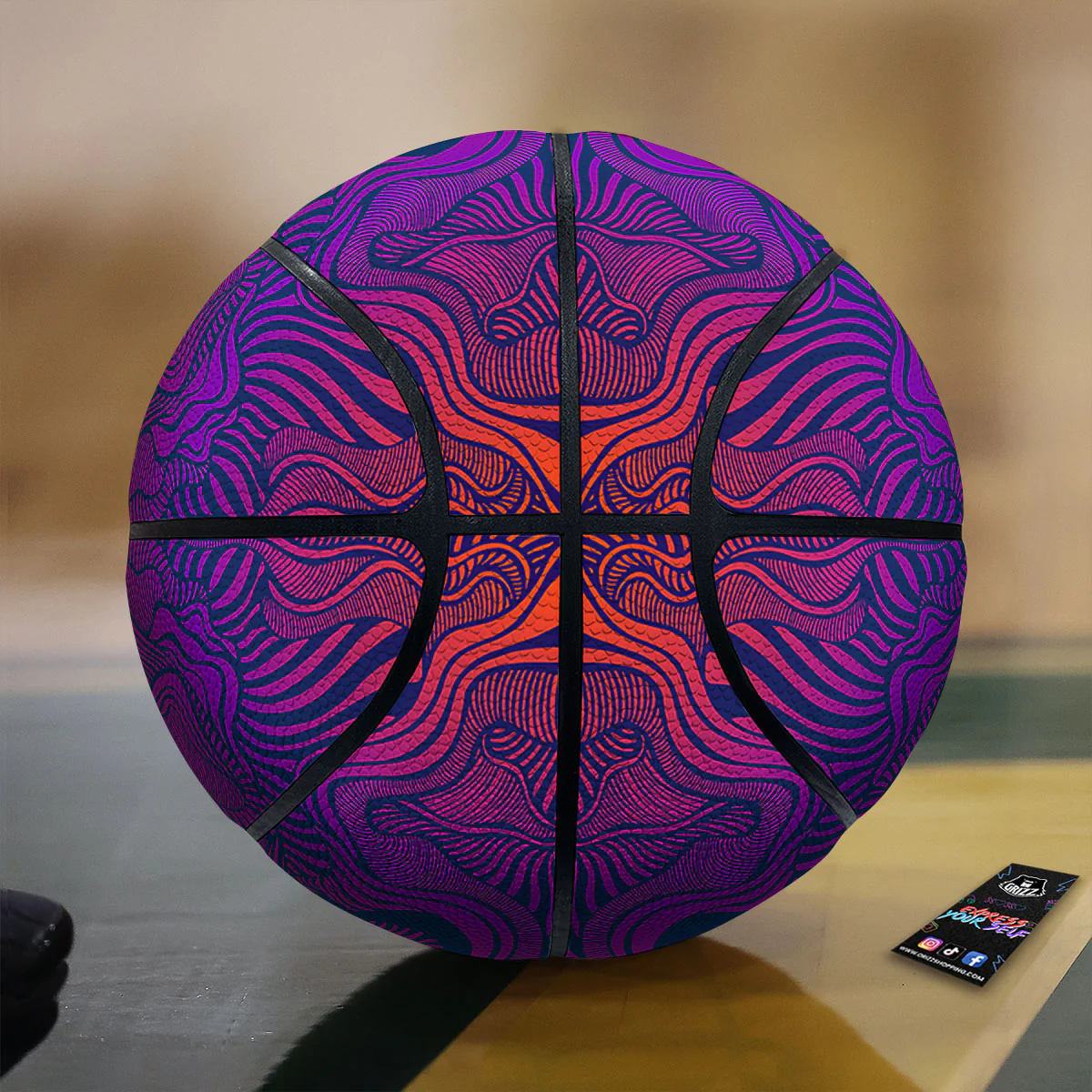 Psychedelic Trippy Ornament Print Basketball