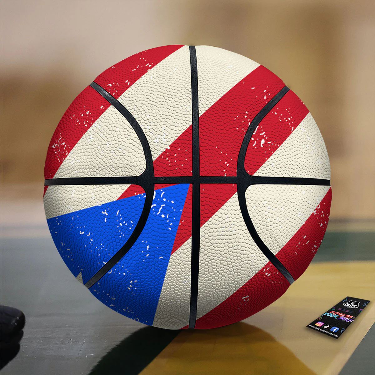 Puerto Rican Retro Flag Print Basketball
