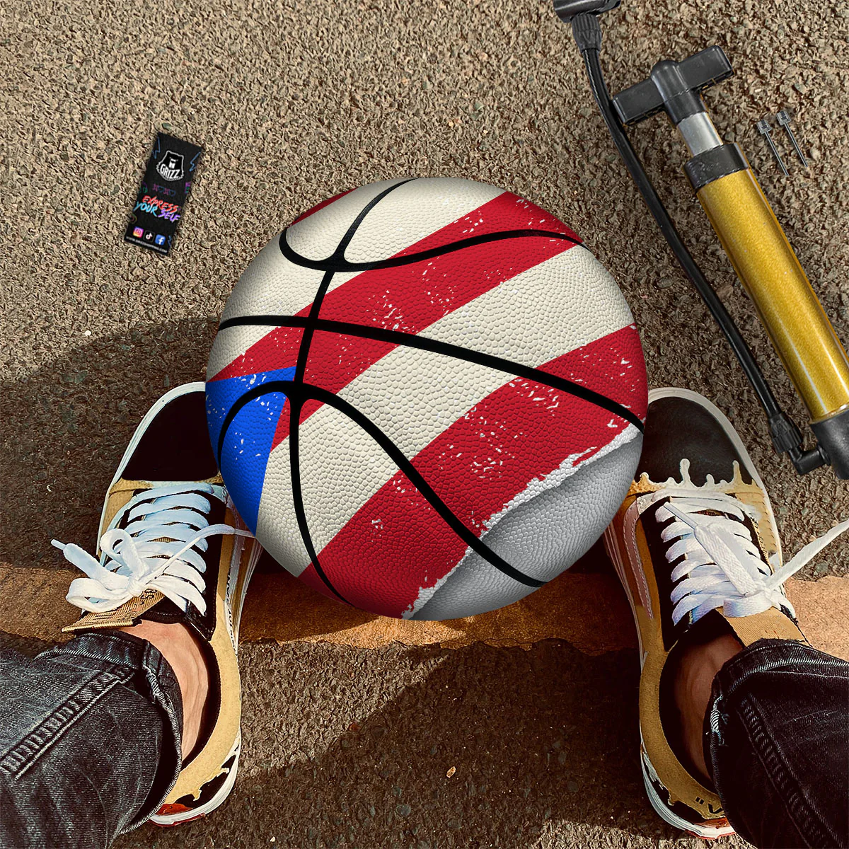 Puerto Rican Retro Flag Print Basketball - Image 2