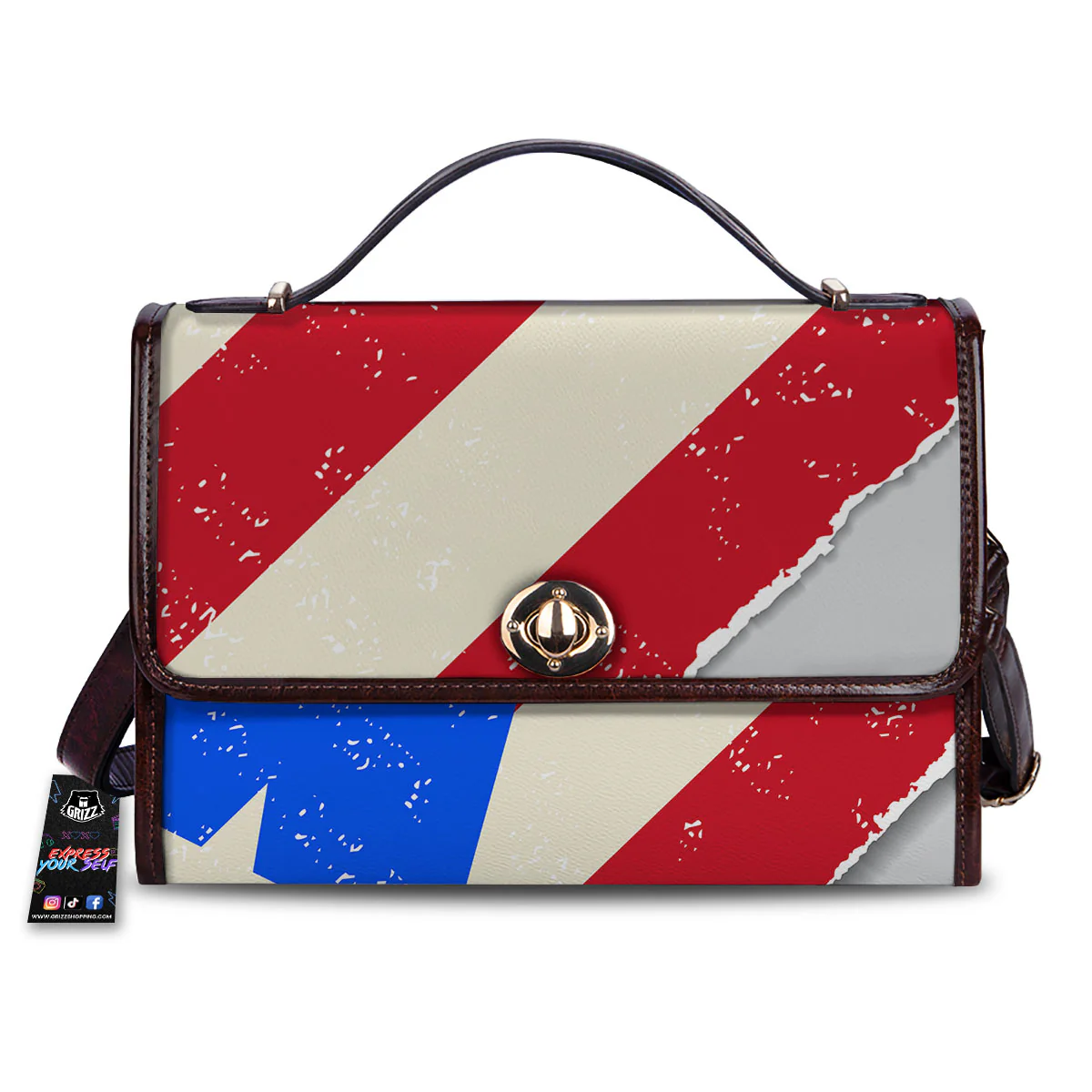 Puerto Rican Retro Flag Print Women's Satchel Bag