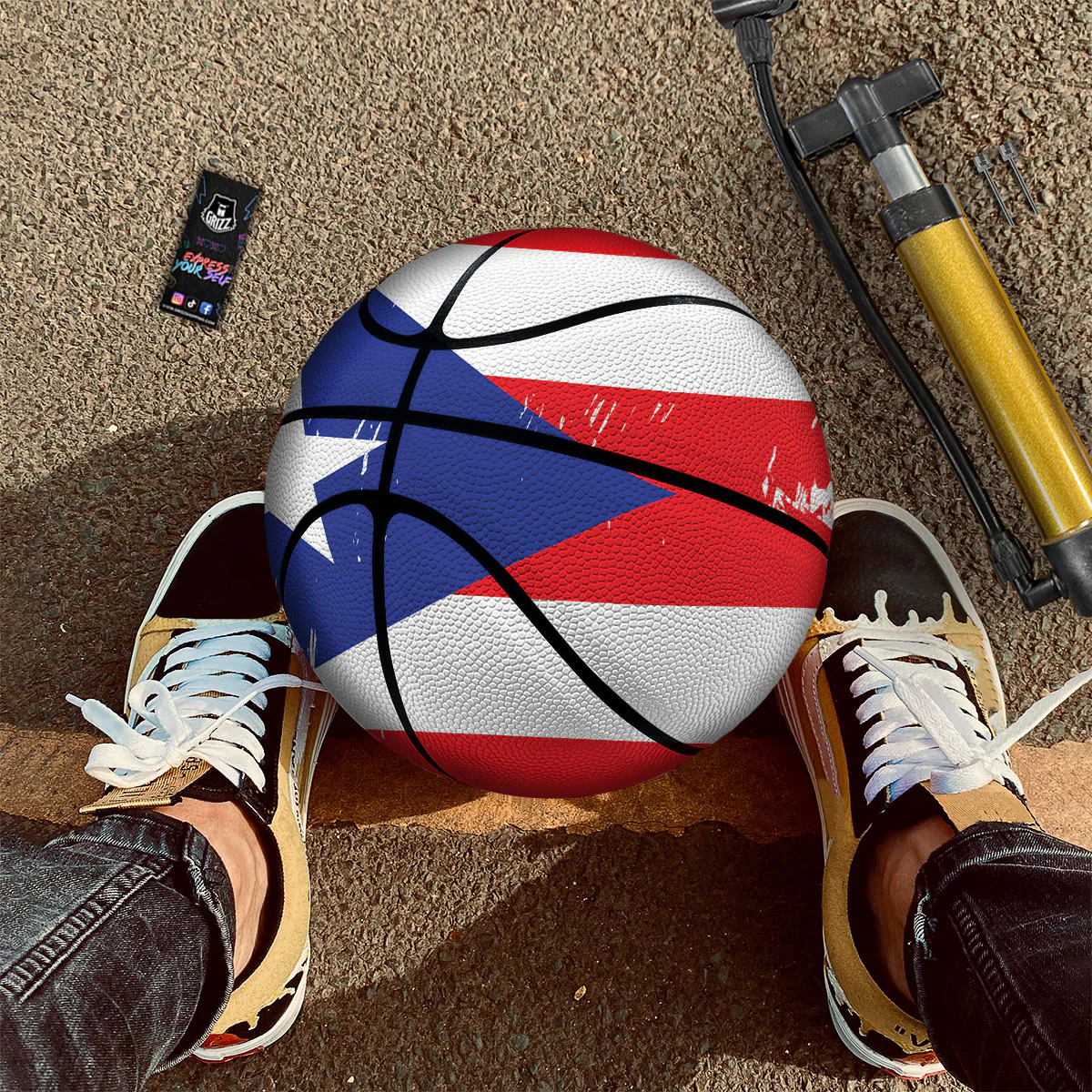 Puerto Rico Flag Print Basketball - Image 2