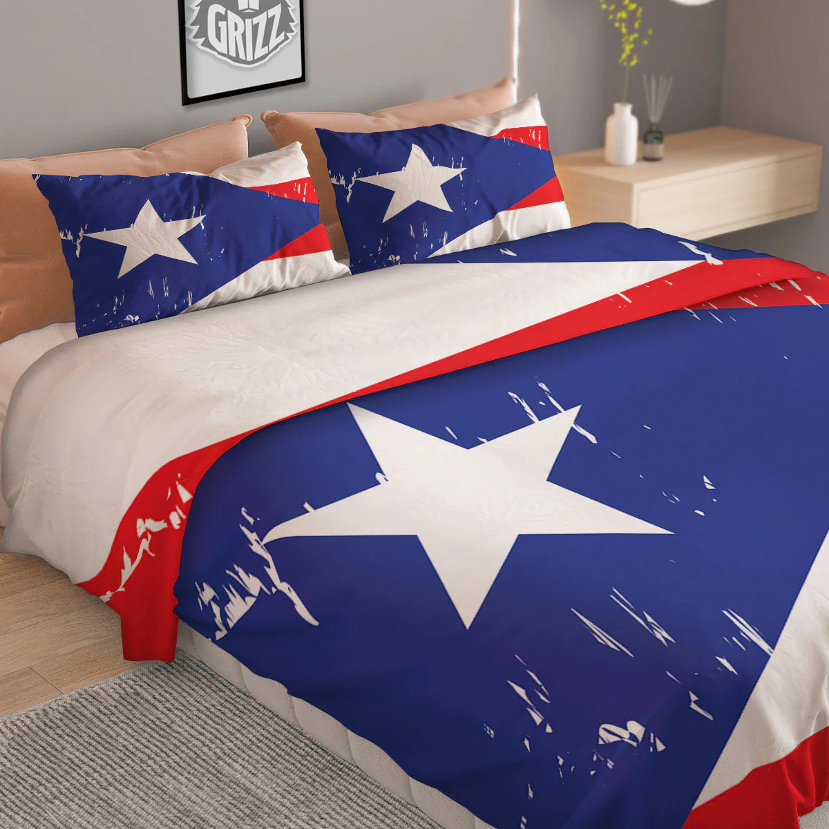 Puerto Rico Flag Print Duvet Cover Bedding Set - Image 2