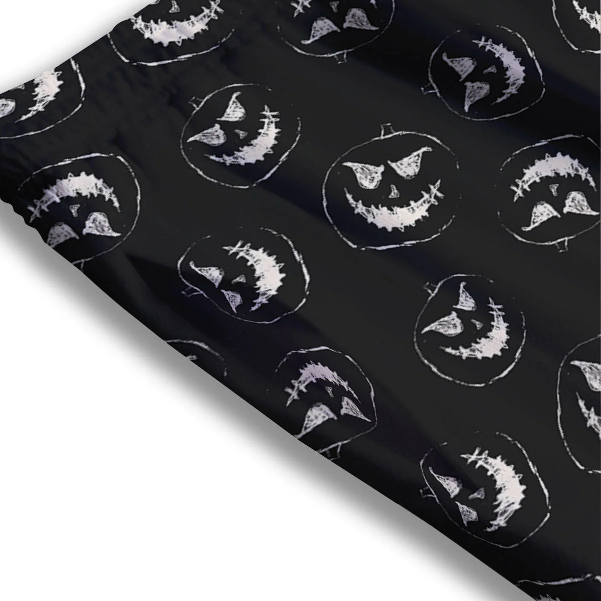 Pumpkin Faces Halloween Print Pattern Mesh Shorts - Image 3