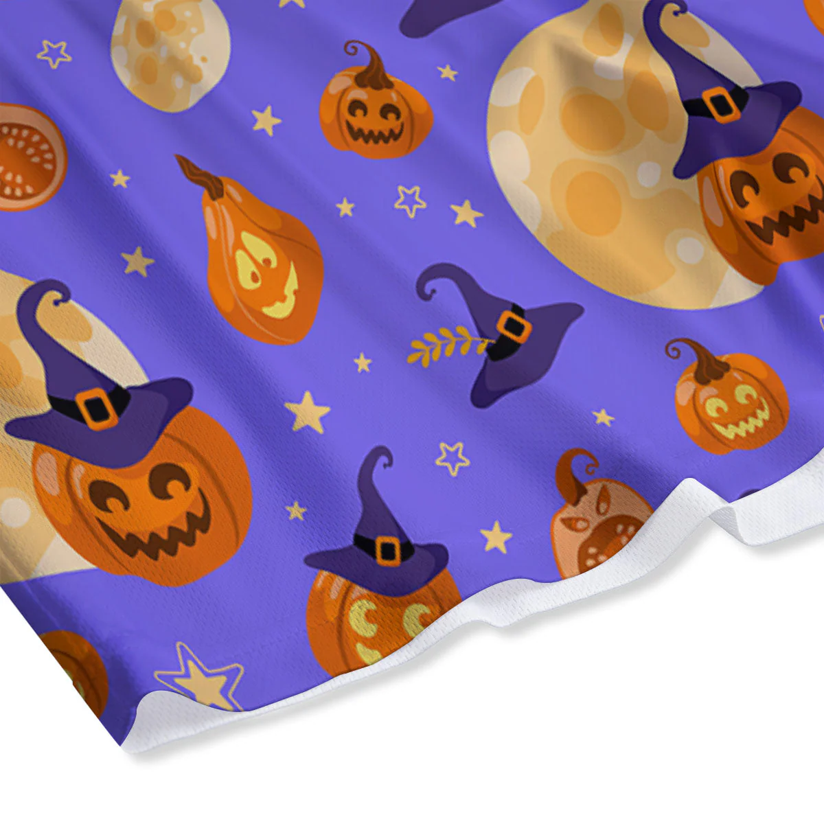 Pumpkin Halloween Purple Print Pattern Mesh Shorts - Image 4