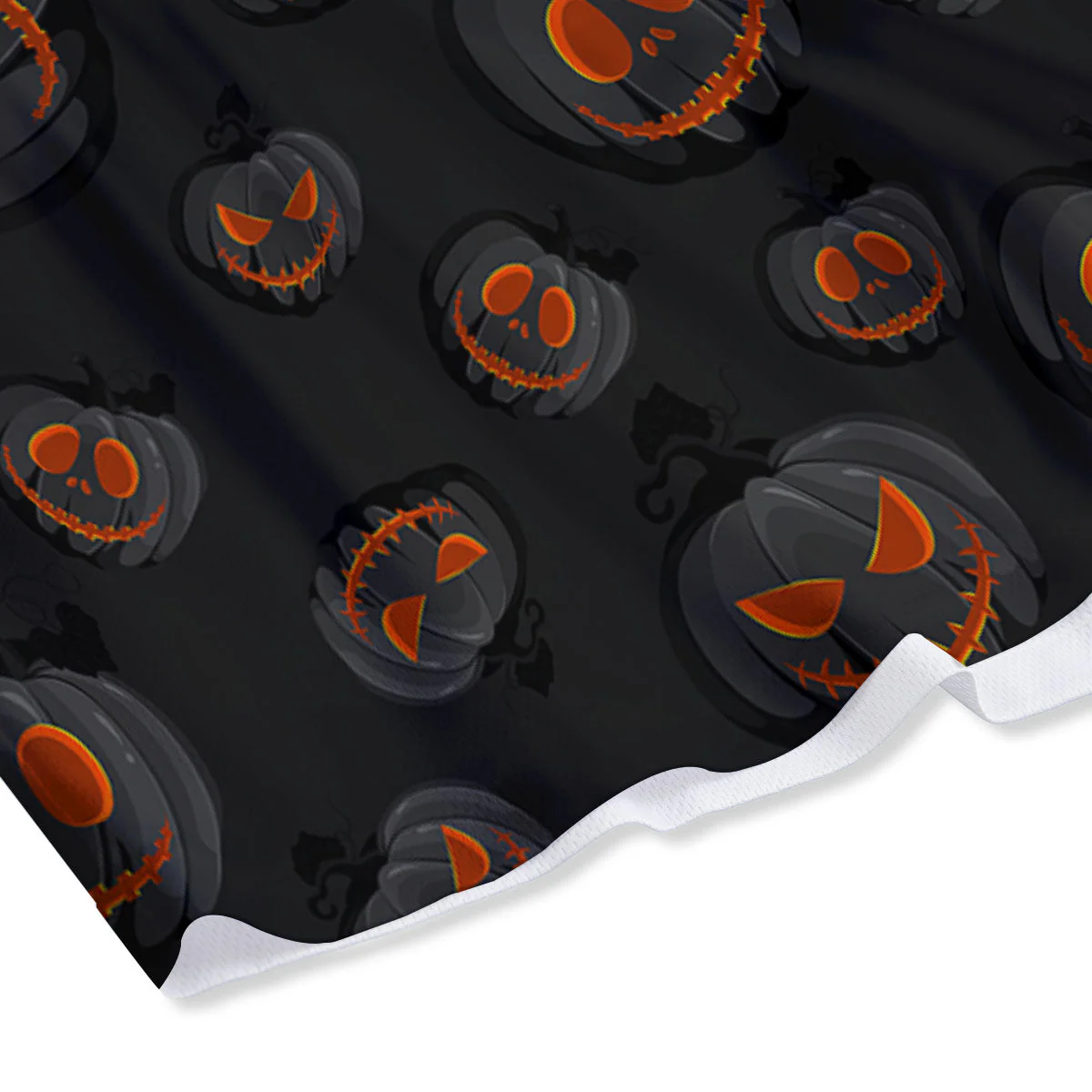 Pumpkin Jack O' Lantern Halloween Print Mesh Shorts - Image 4