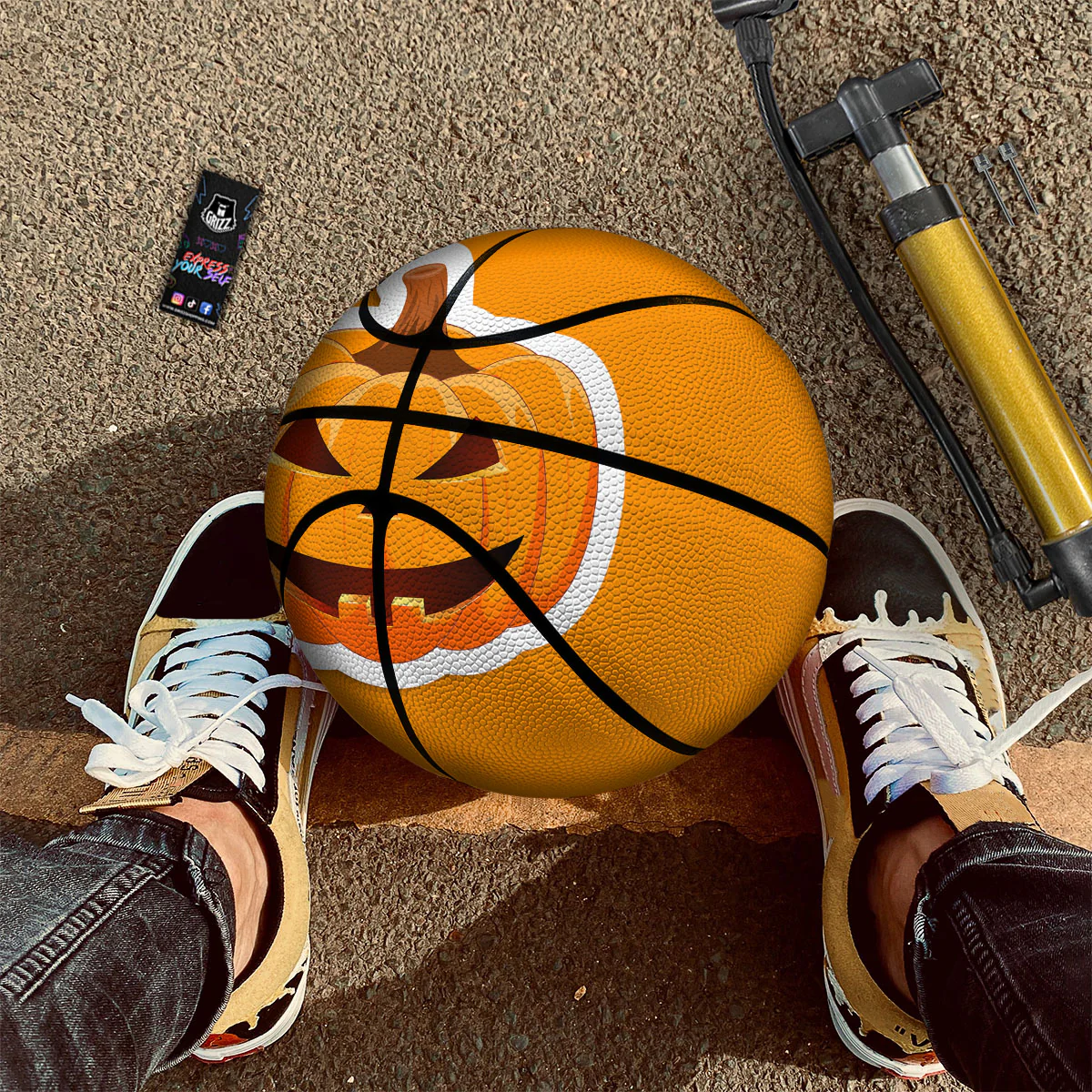 Pumpkin Print Basketball - Image 2