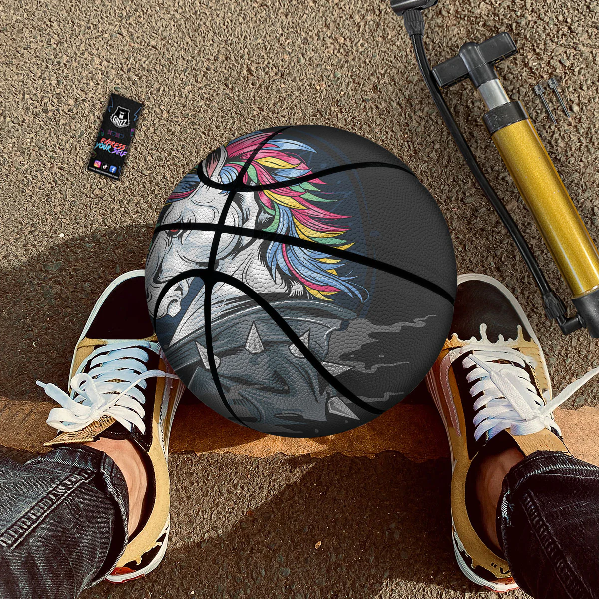 Punk Unicorn Print Basketball - Image 2