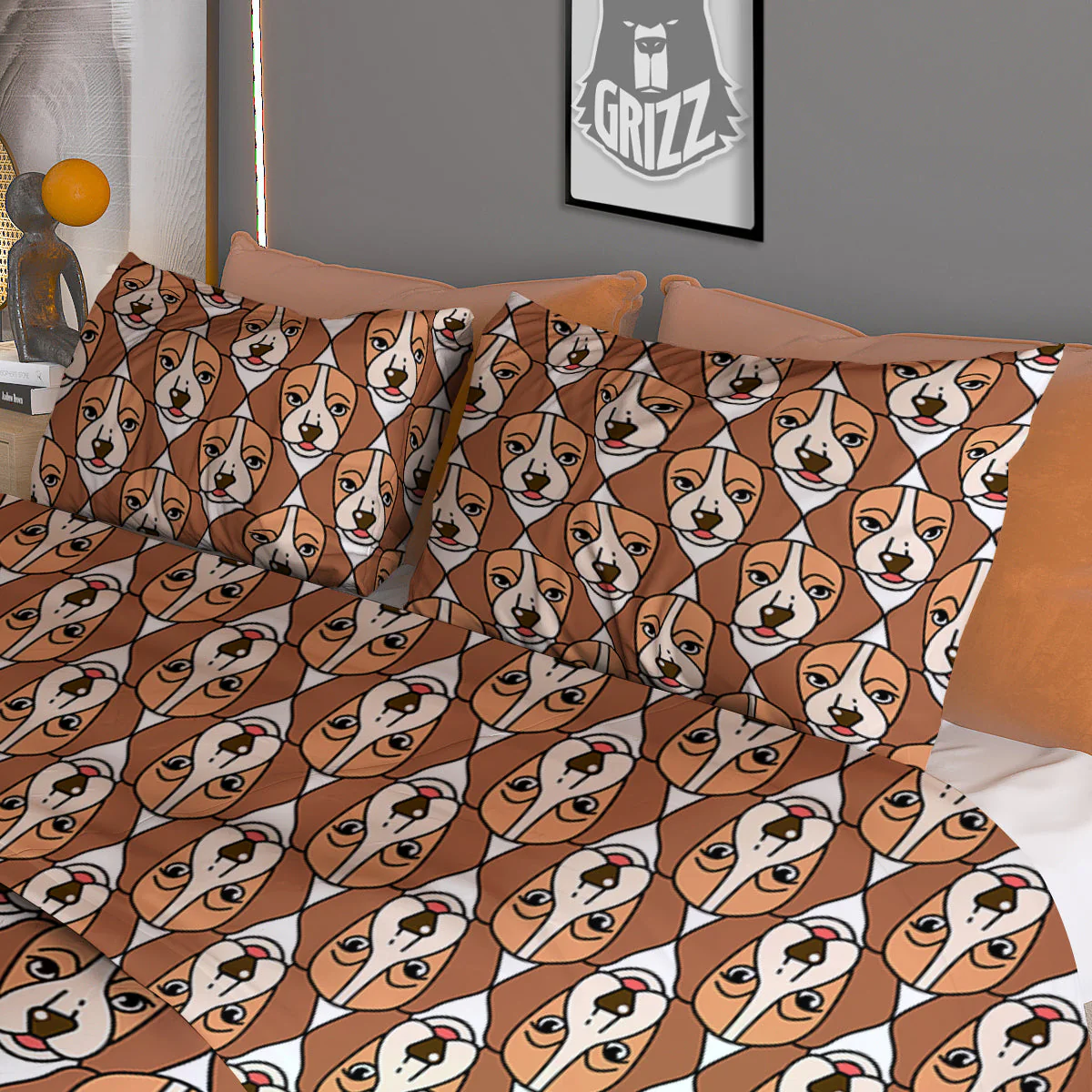 Puppy Adorable Beagle Print Pattern Duvet Cover Bedding Set - Image 3