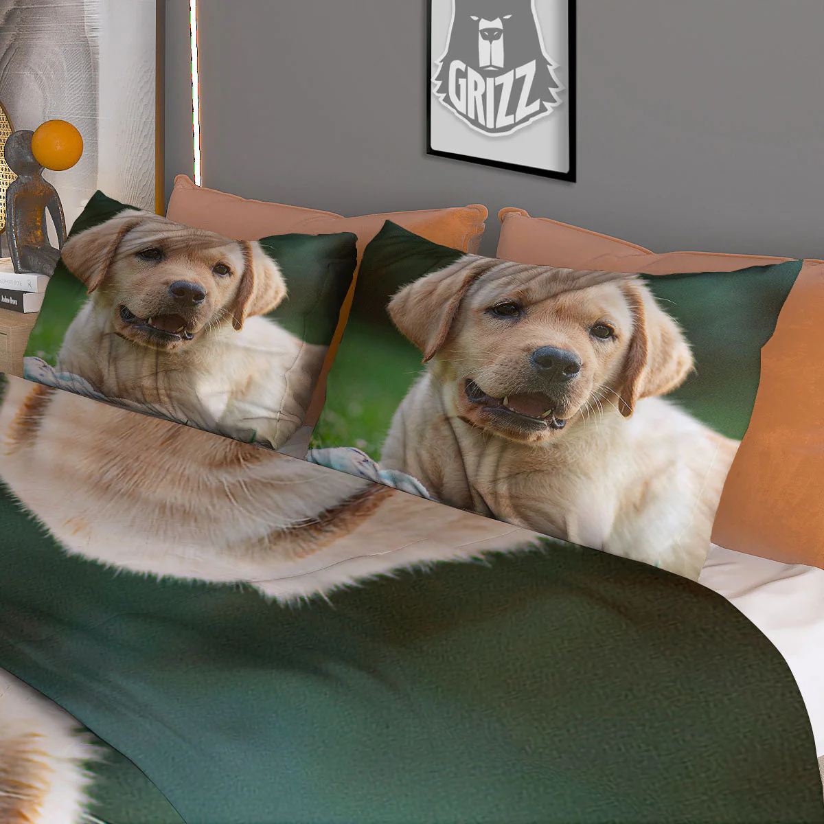 Puppy And Labrador Retriever Print Duvet Cover Bedding Set - Image 3