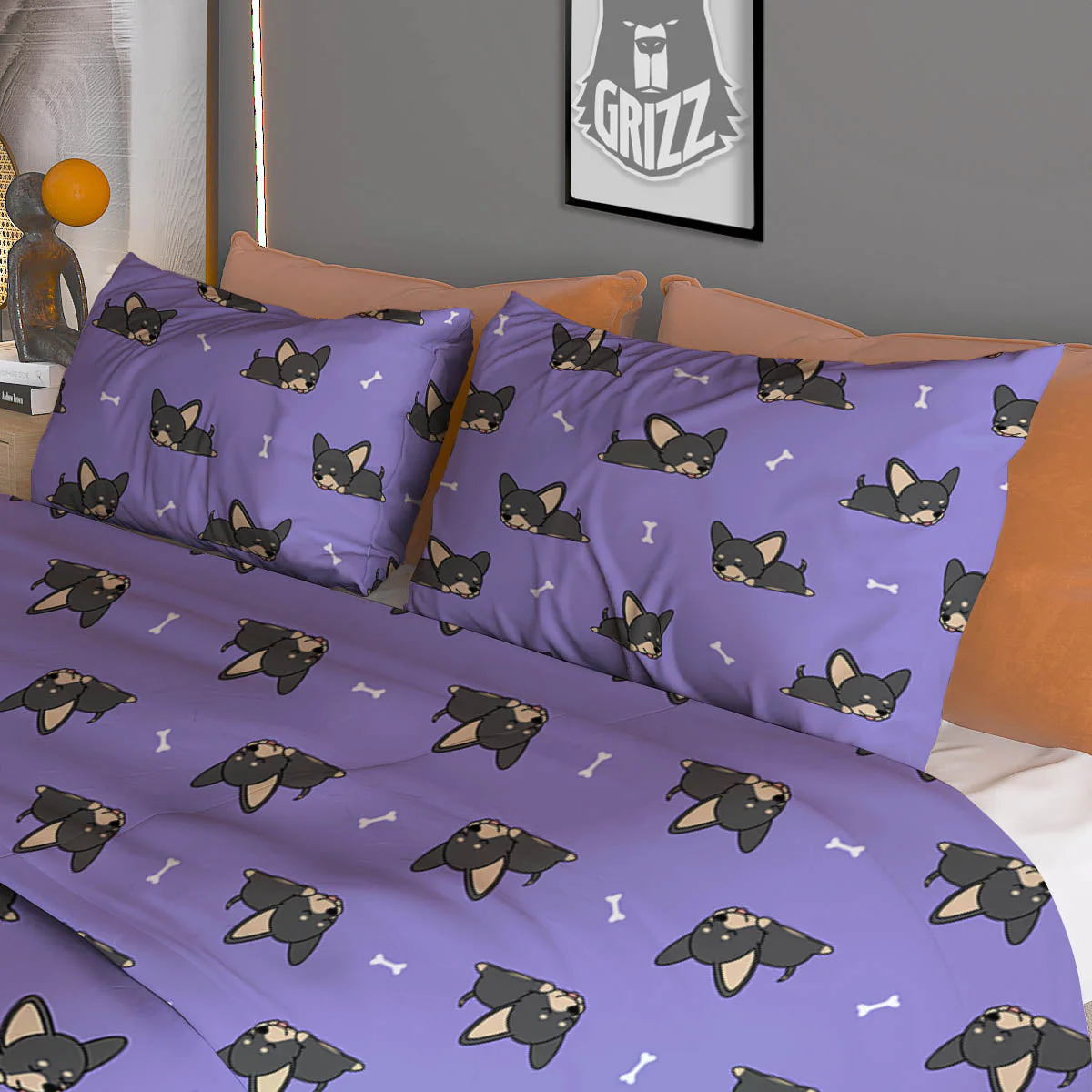 Puppy Chihuahua Print Pattern Duvet Cover Bedding Set - Image 3