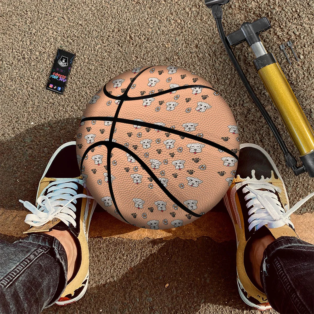 Puppy Shih Tzu Print Pattern Basketball - Image 2