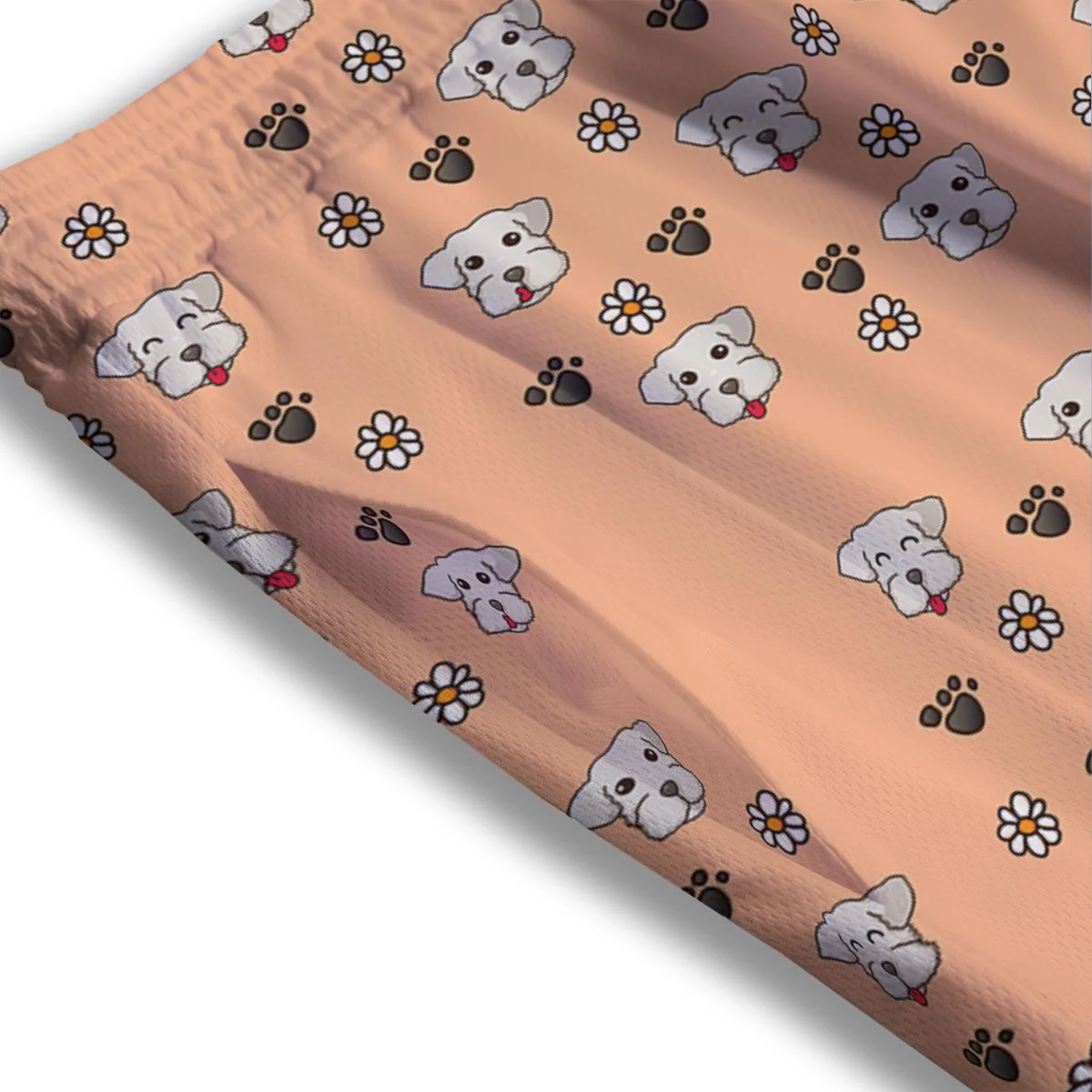 Puppy Shih Tzu Print Pattern Mesh Shorts - Image 3