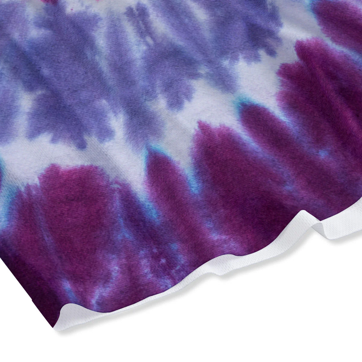 Purple And Blue Tie Dye Spiral Print Mesh Shorts - Image 4