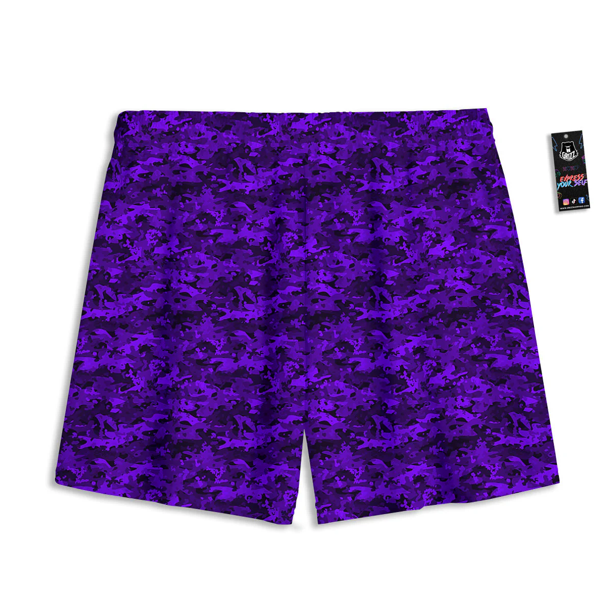 Purple Camouflage Dark Print Mesh Shorts - Image 2