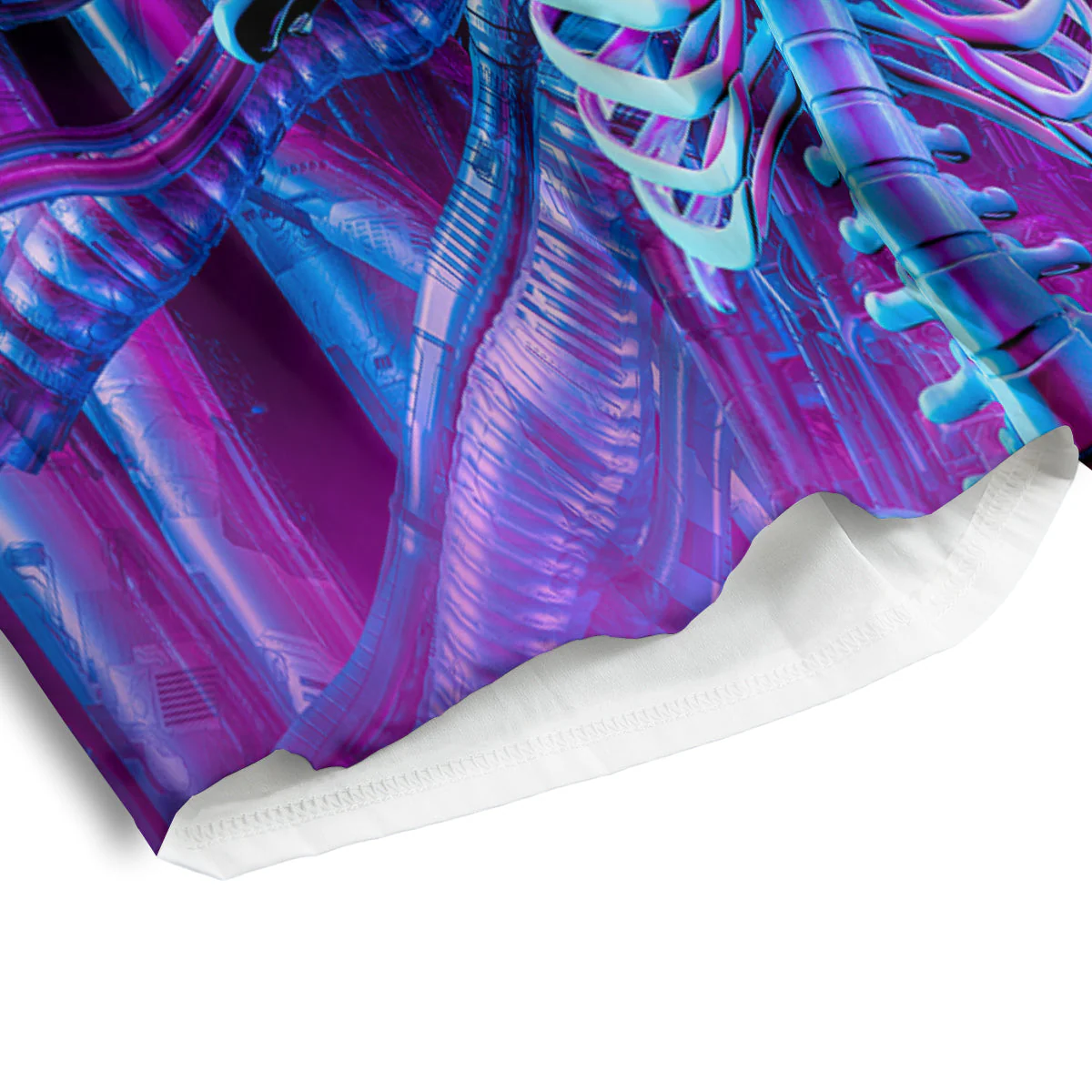 Purple Cyber Skeleton Print Men's Athletic Shorts - Image 4