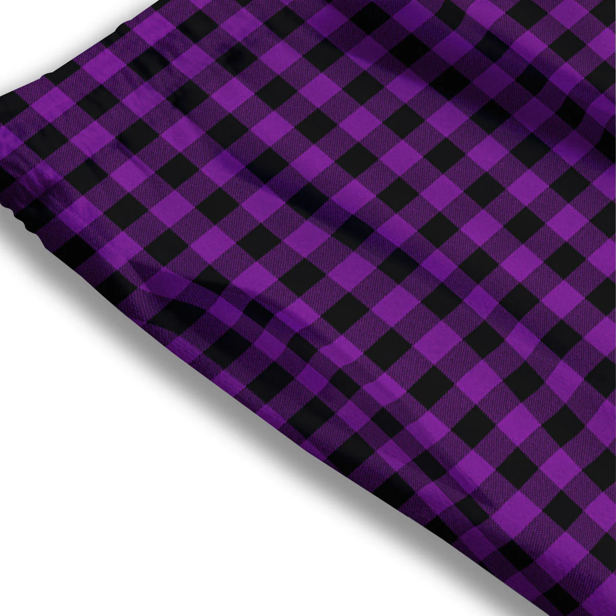 Purple Dark Check Print Pattern Mesh Shorts - Image 3