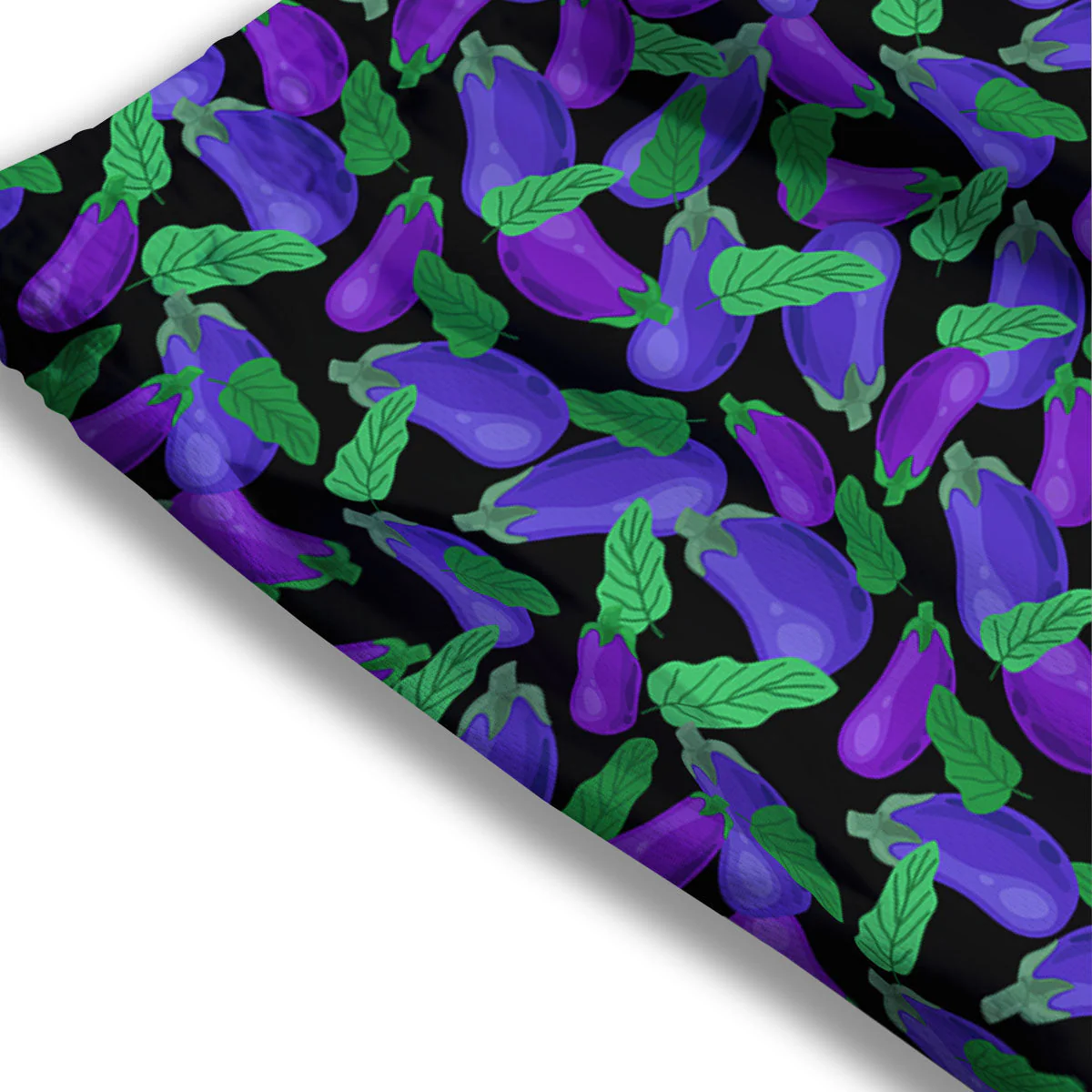 Purple Eggplant Print Pattern Mesh Shorts - Image 3