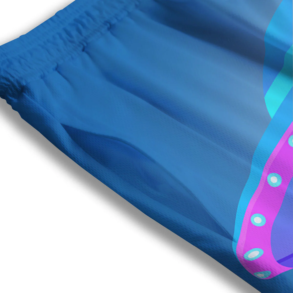 Purple Pink UFO Print Mesh Shorts - Image 3