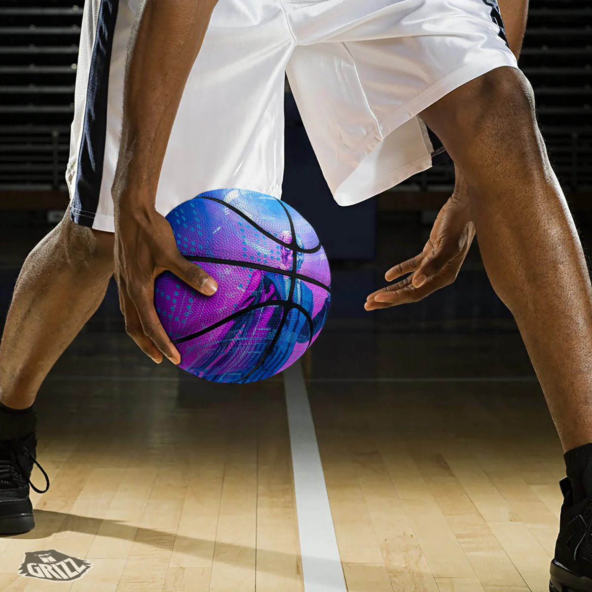 Purple Skeleton Cyber Print Basketball - Image 3