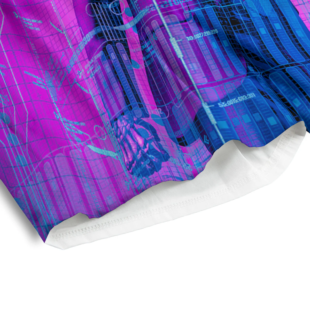 Purple Skeleton Cyber Print Men's Athletic Shorts - Image 4