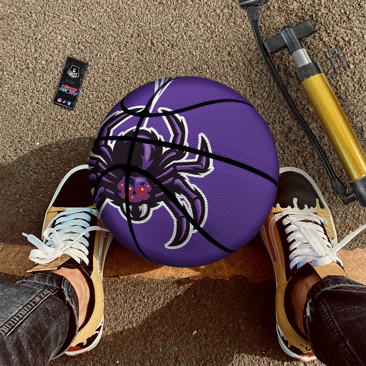 Purple Spider Print Basketball - Image 2