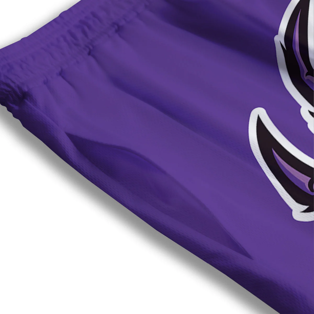 Purple Spider Print Mesh Shorts - Image 3