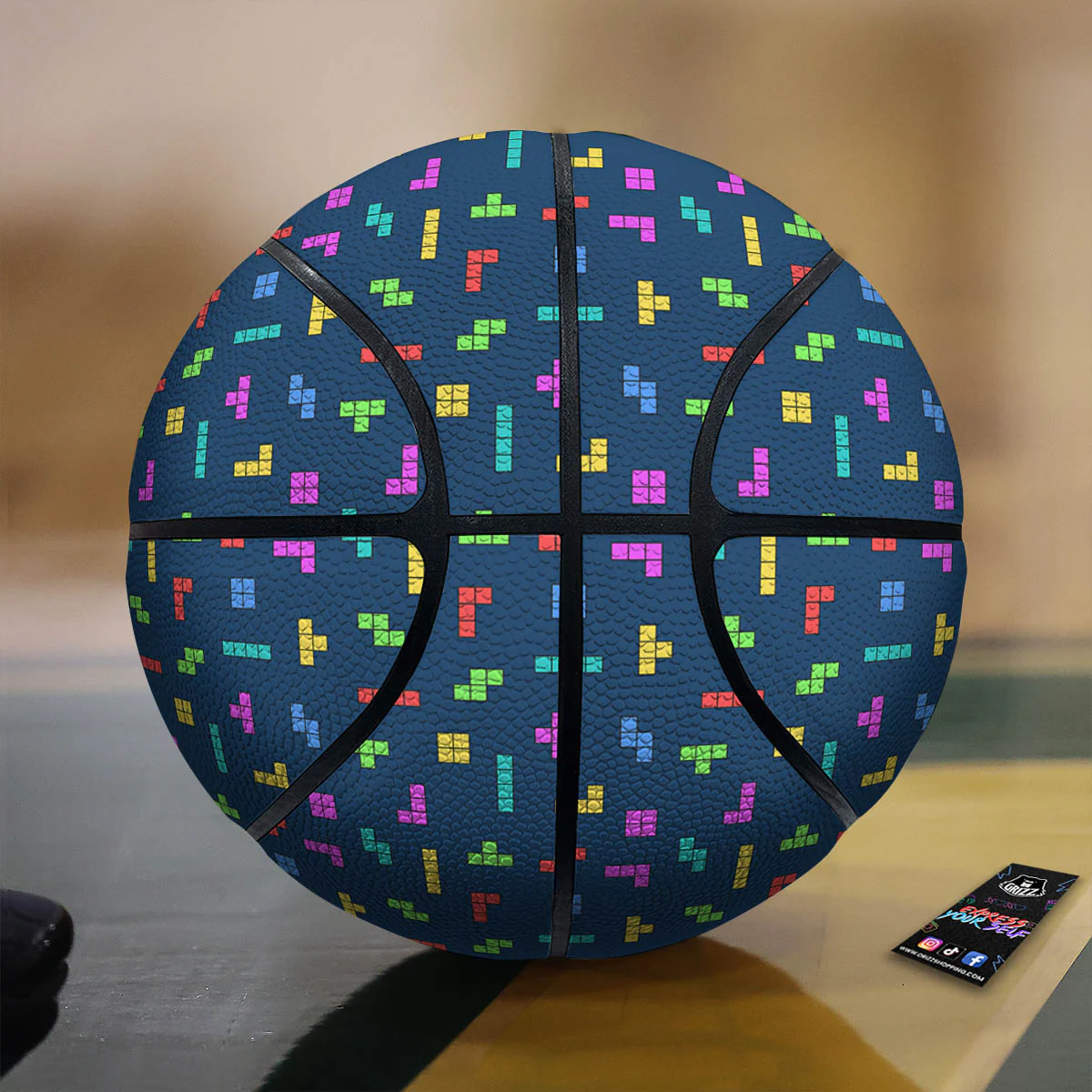 Puzzle Game Colorful Brick Print Pattern Basketball