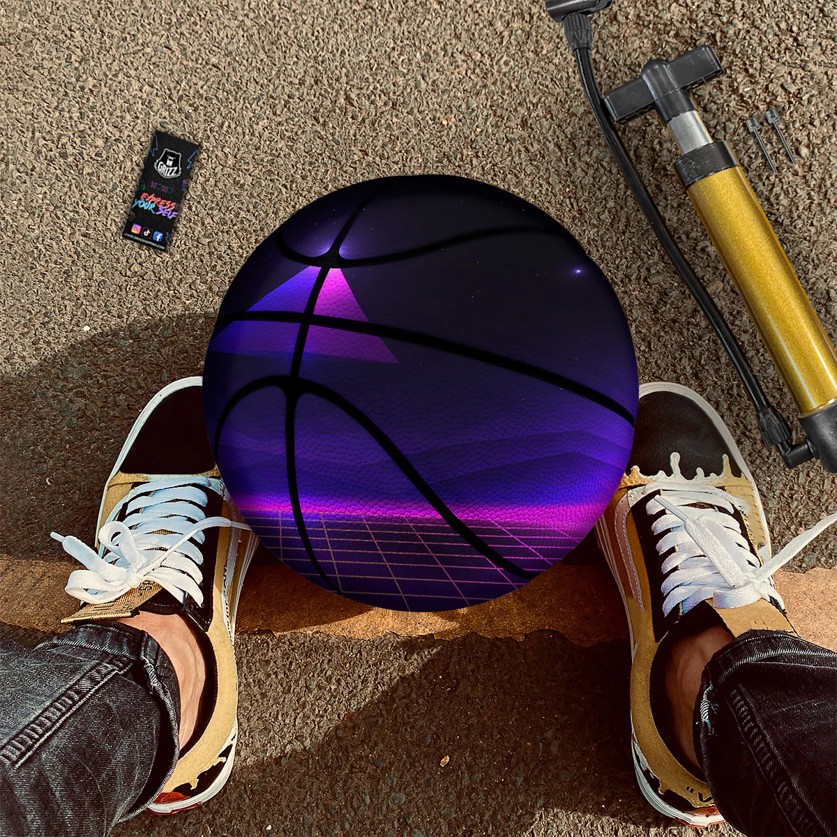 Pyramid Cloud Purple Print Basketball - Image 2