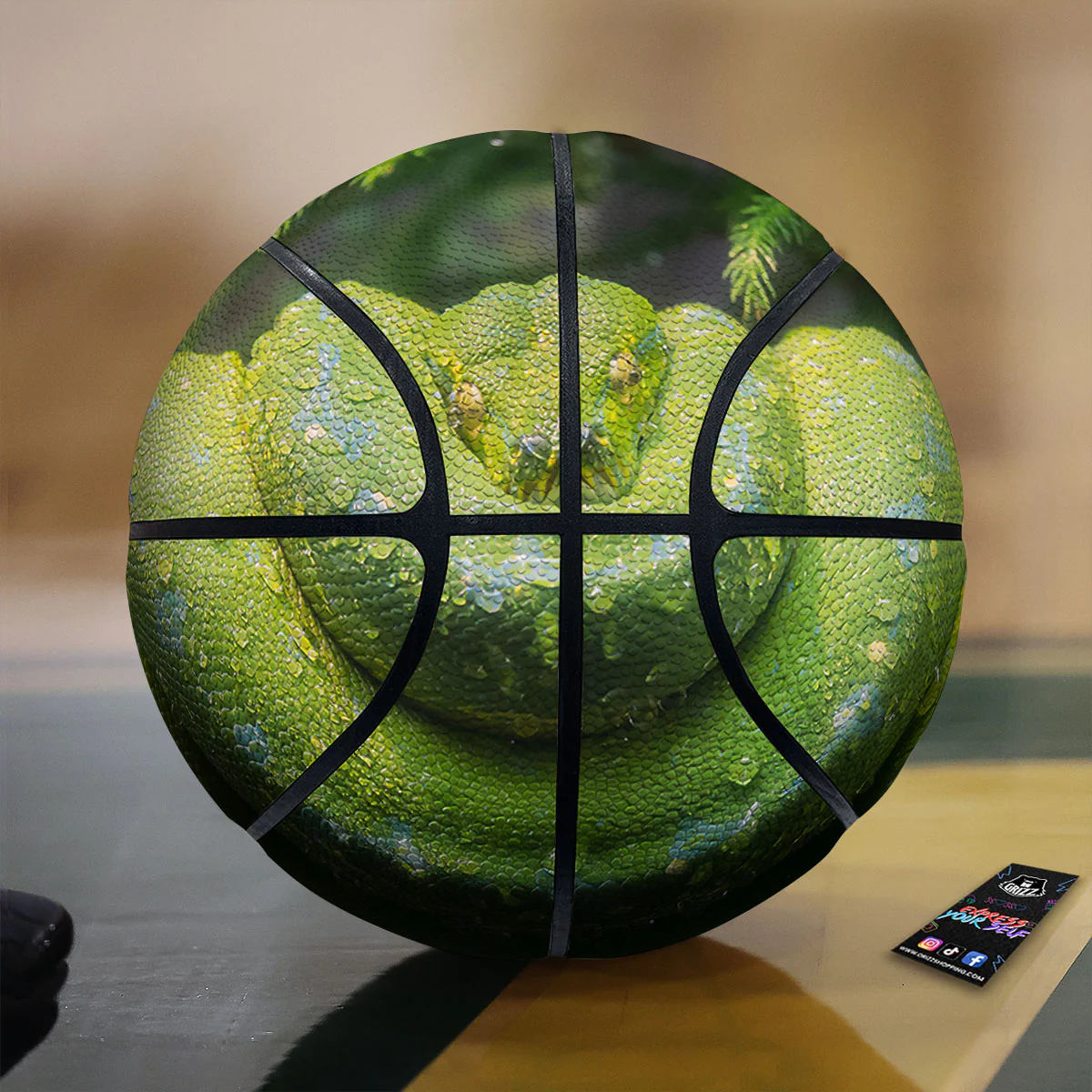Python Snake Green Tree Print Basketball