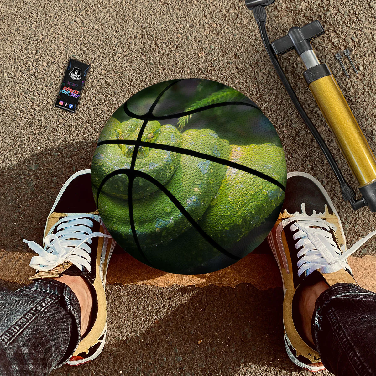 Python Snake Green Tree Print Basketball - Image 2