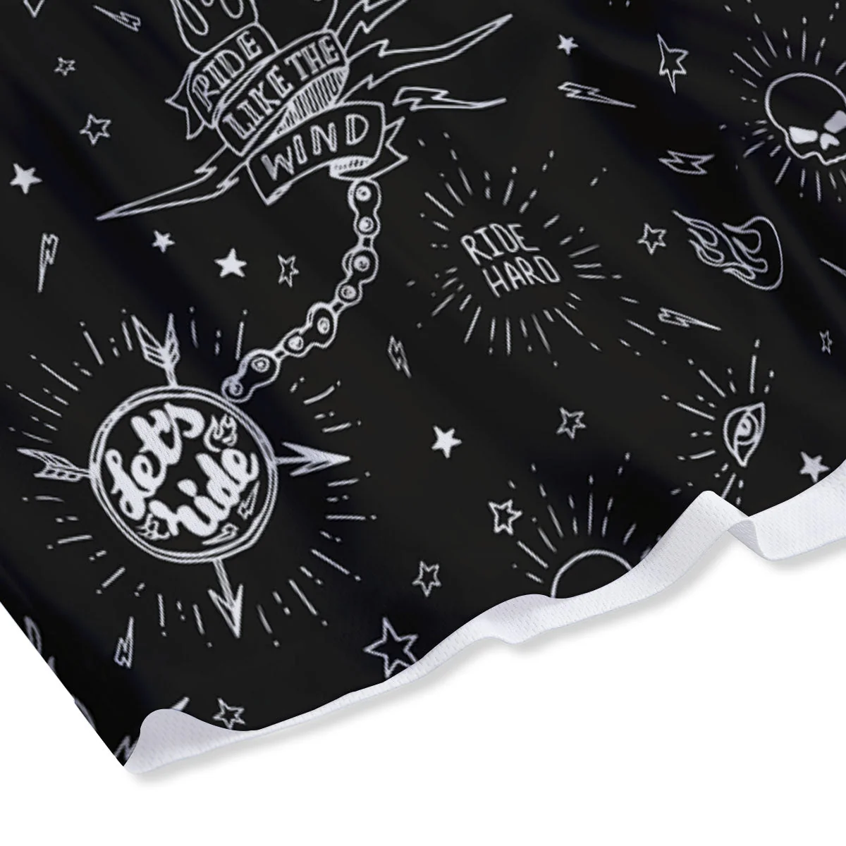 Quote Motorcycle Print Pattern Mesh Shorts - Image 4