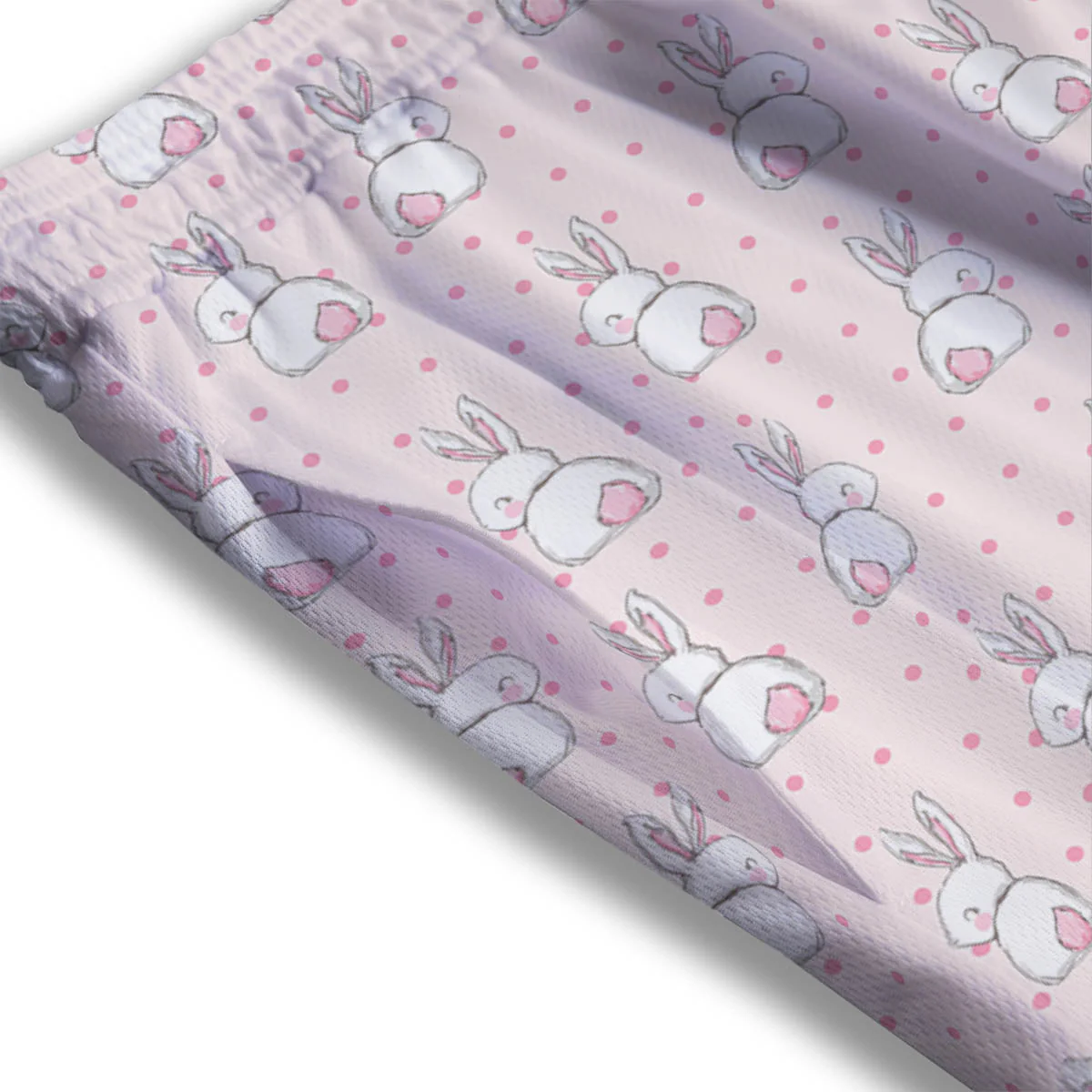 Rabbit Cartoon Print Pattern Mesh Shorts - Image 3