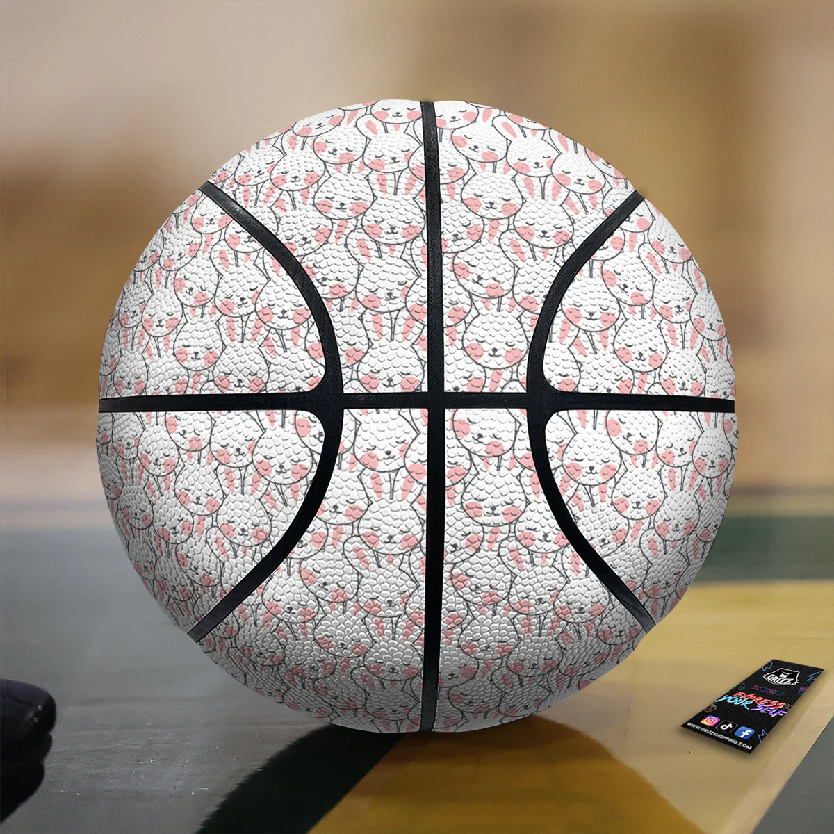 Rabbit Cute Print Pattern Basketball