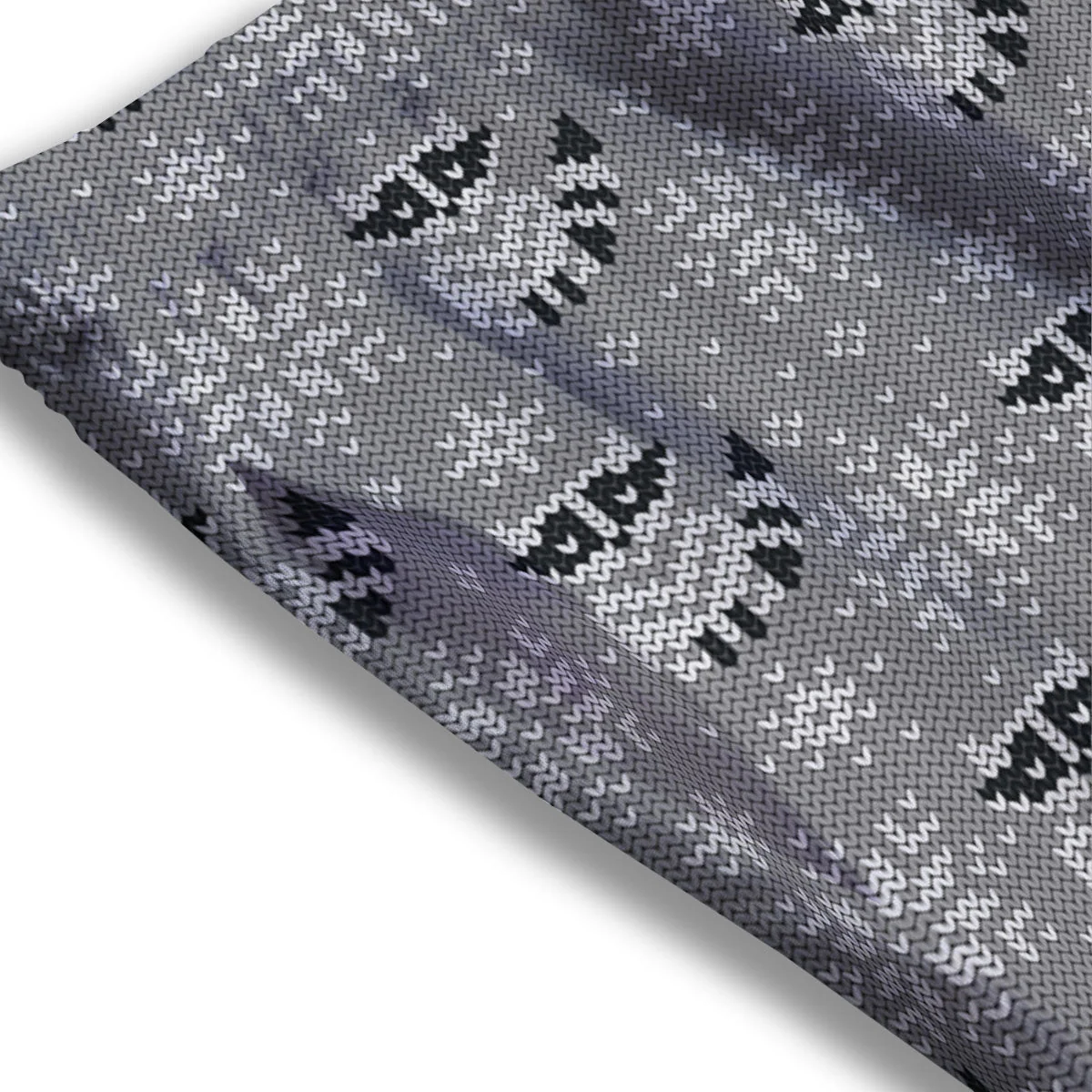 Raccoon Knitted Print Pattern Mesh Shorts - Image 3