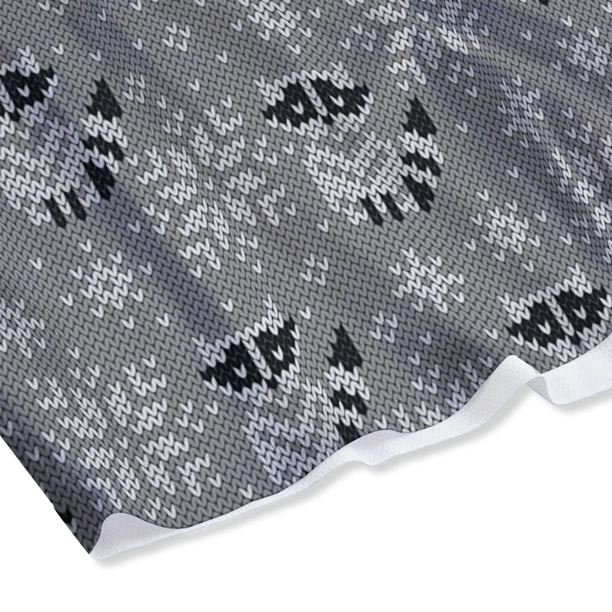 Raccoon Knitted Print Pattern Mesh Shorts - Image 4