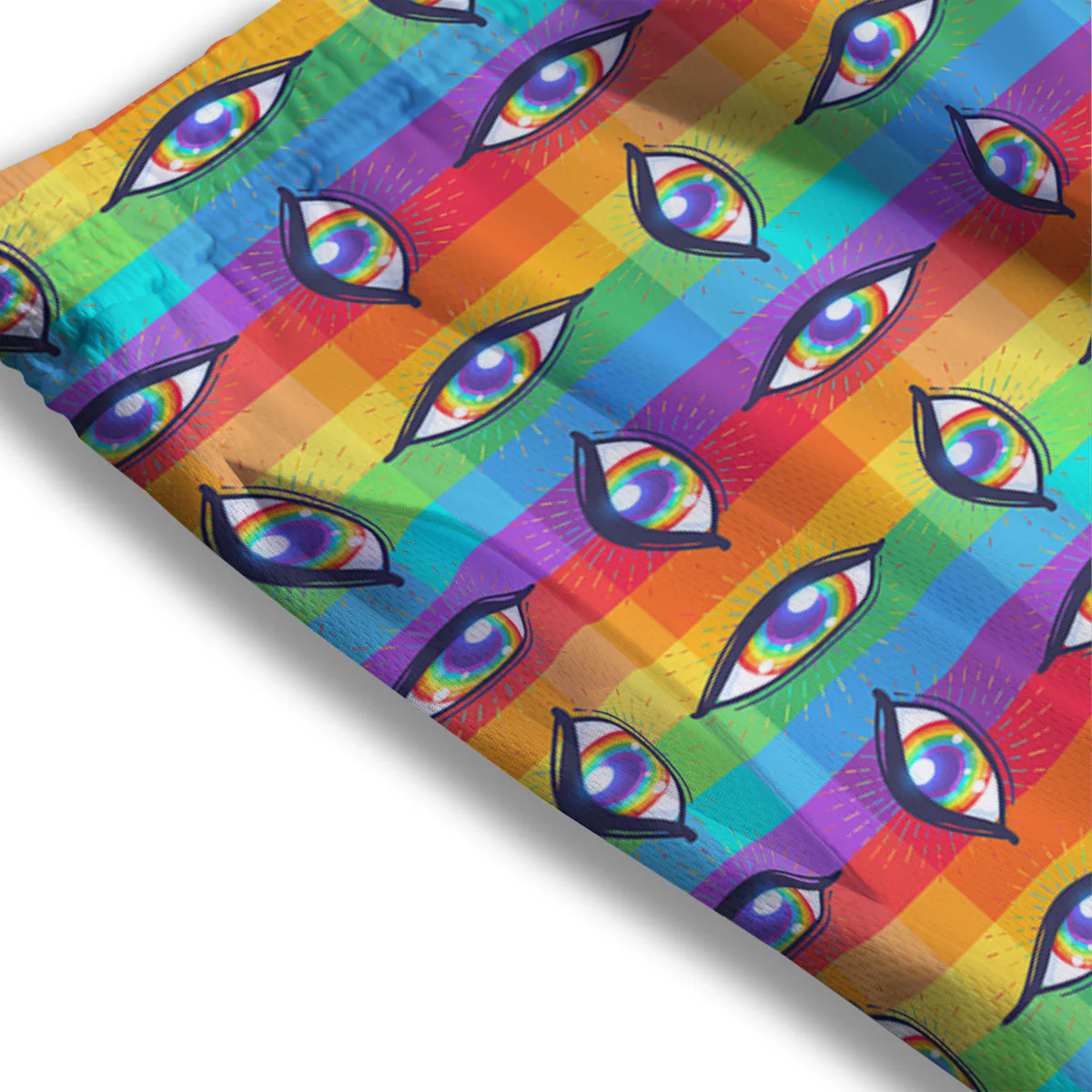 Rainbow Eyes LGBT Pride Print Pattern Mesh Shorts - Image 3