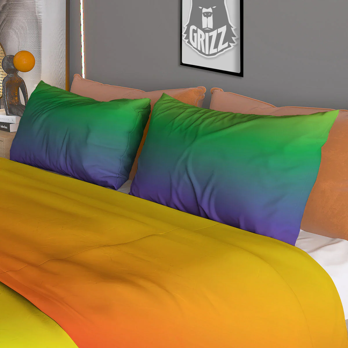 Rainbow Gradient LGBT Pride Print Duvet Cover Bedding Set - Image 3