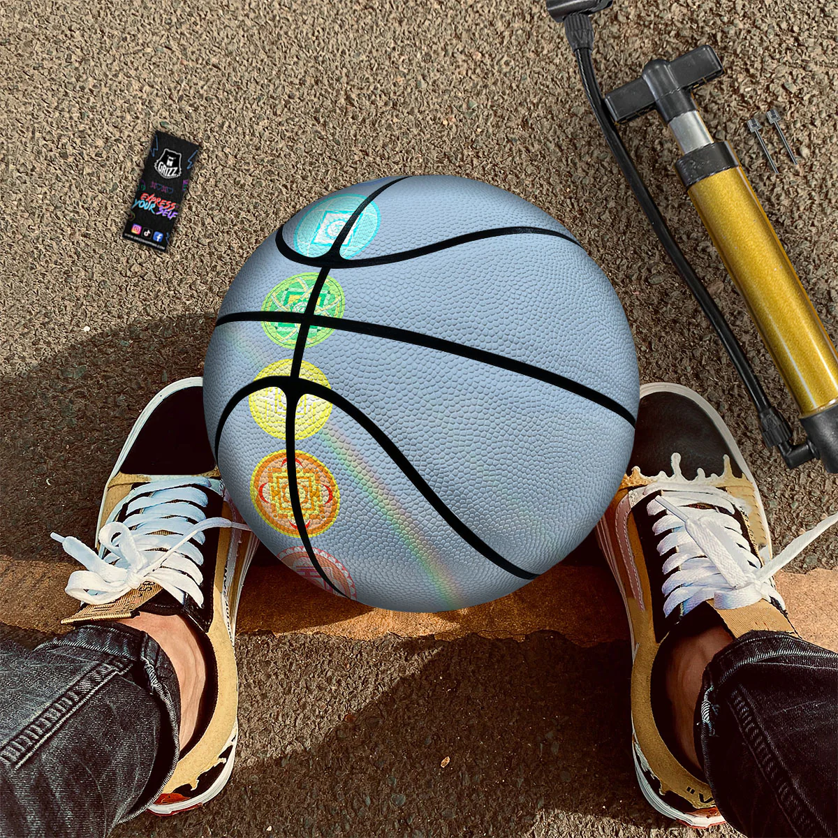 Rainbow Of Life Seven Chakras Print Basketball - Image 2