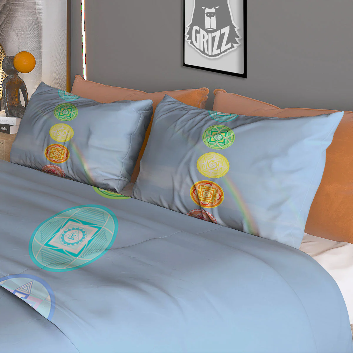 Rainbow Of Life Seven Chakras Print Duvet Cover Bedding Set - Image 3
