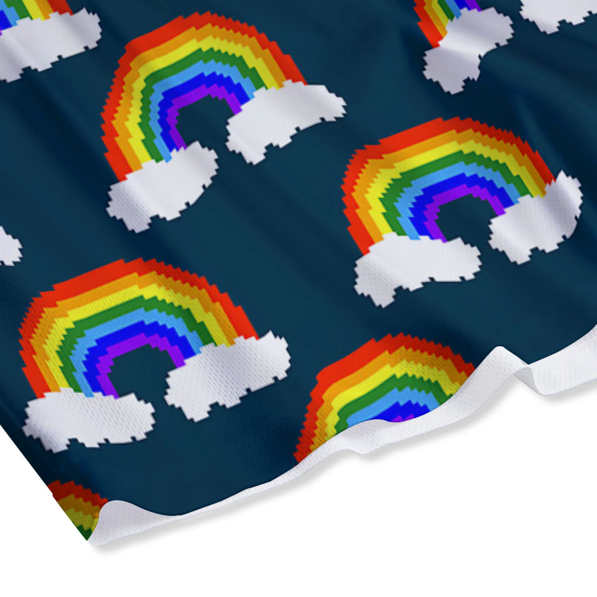 Rainbow Pixel Print Pattern Mesh Shorts - Image 4