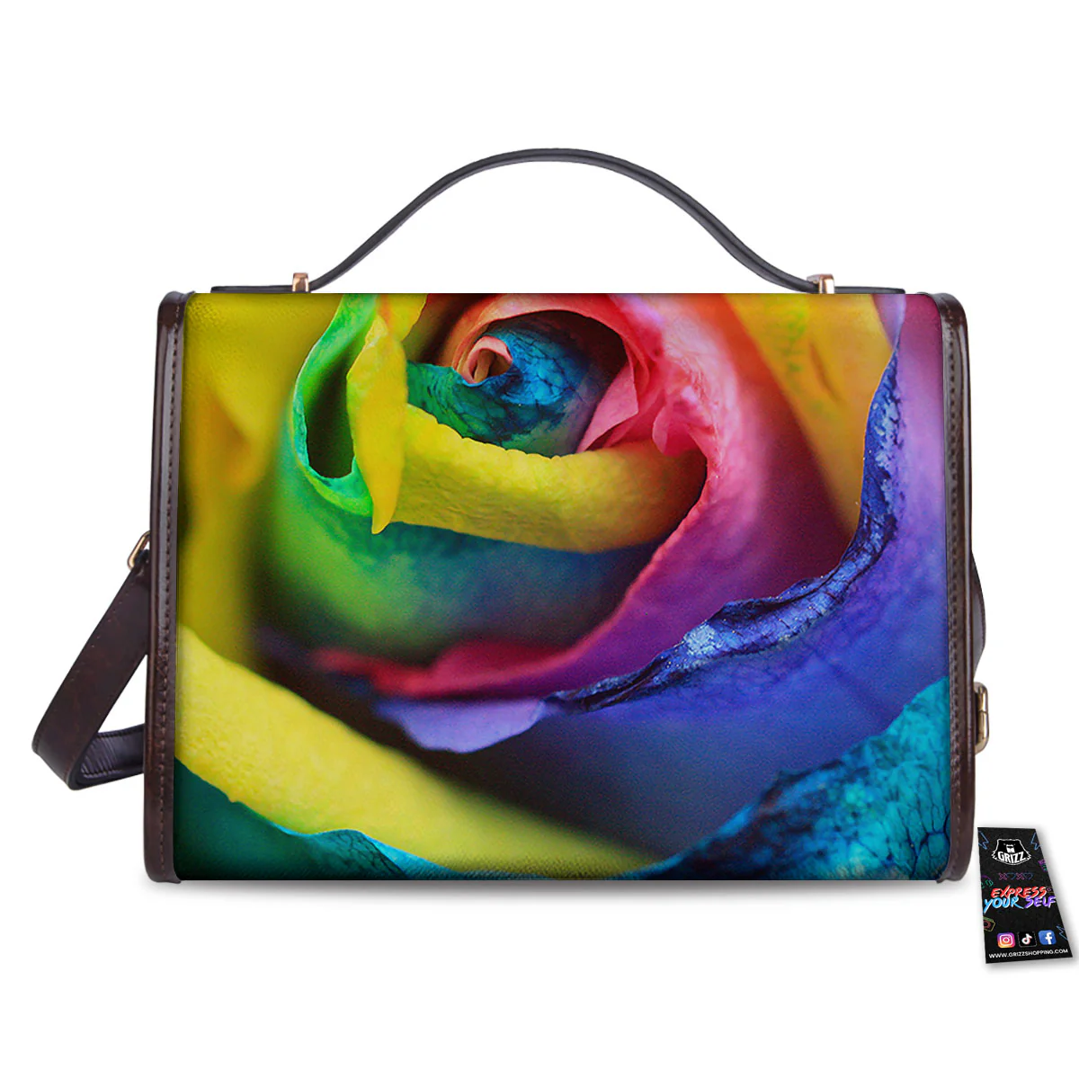 Rainbow Roses LGBT Pride Print Women's Satchel Bag - Image 2