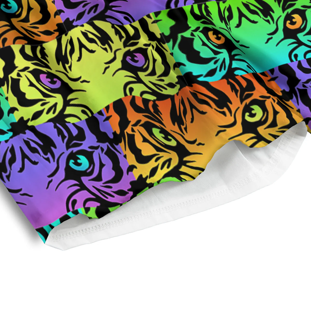 Rainbow Tiger Eyes Print Pattern Men's Athletic Shorts - Image 4