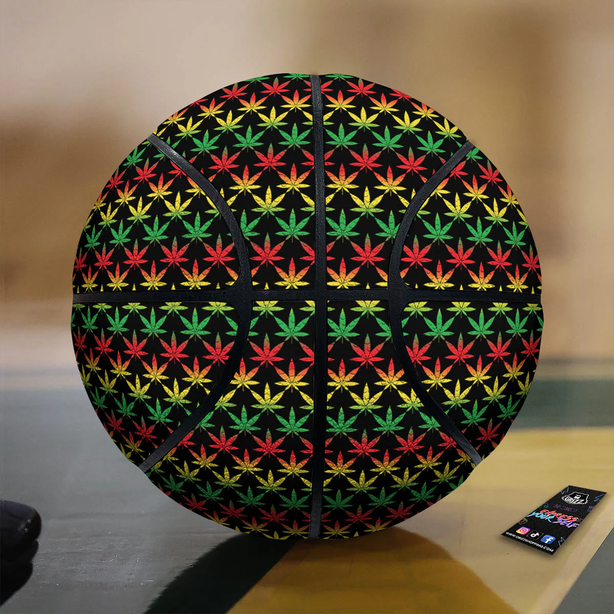 Rasta Cannabis Print Pattern Basketball