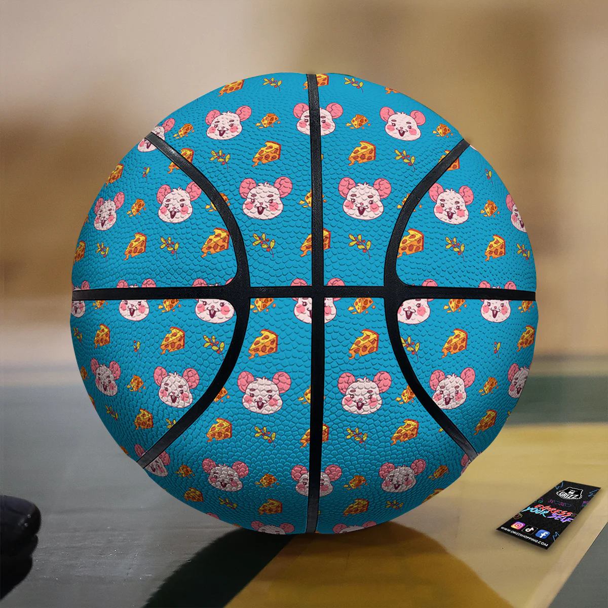 Rat Cute Print Pattern Basketball