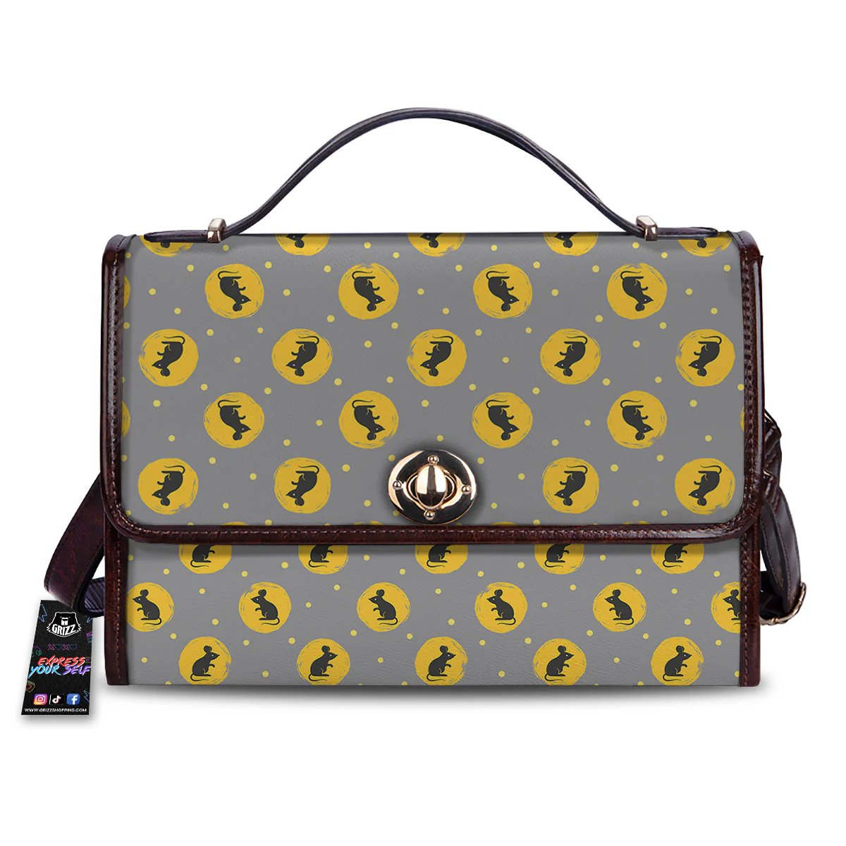 Rat Print Pattern Women's Satchel Bag