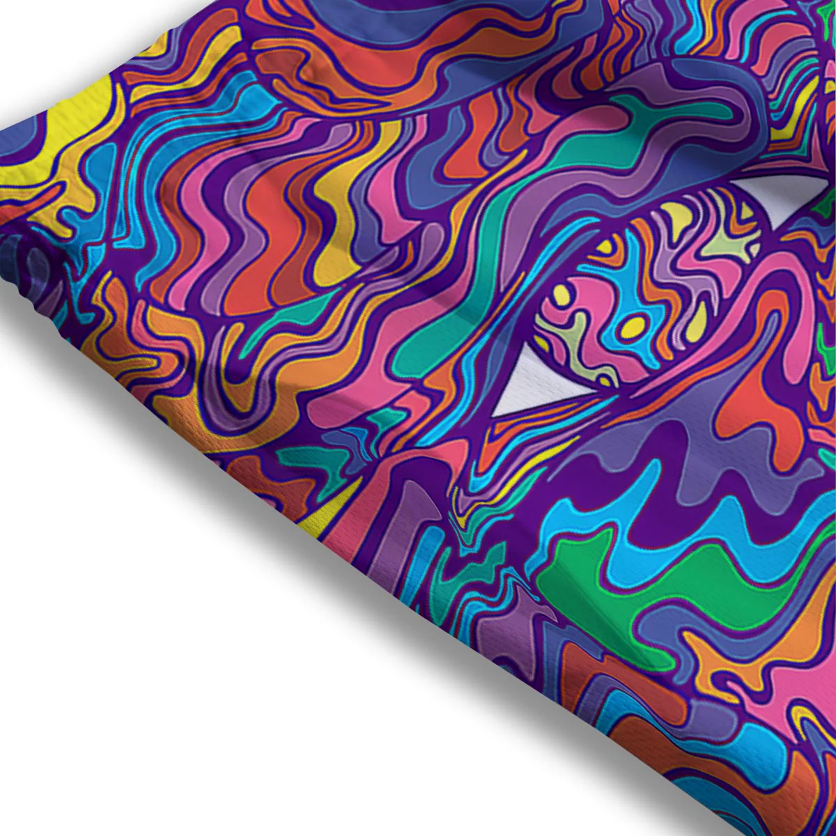 Rave Trippy Print Mesh Shorts - Image 3