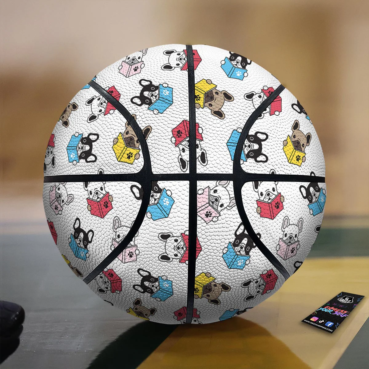 Reading Book Polar Bear Print Pattern Basketball