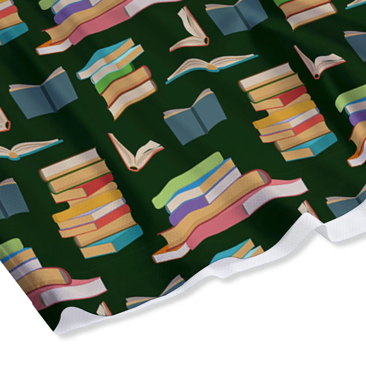 Reading Books Pile Print Pattern Mesh Shorts - Image 4