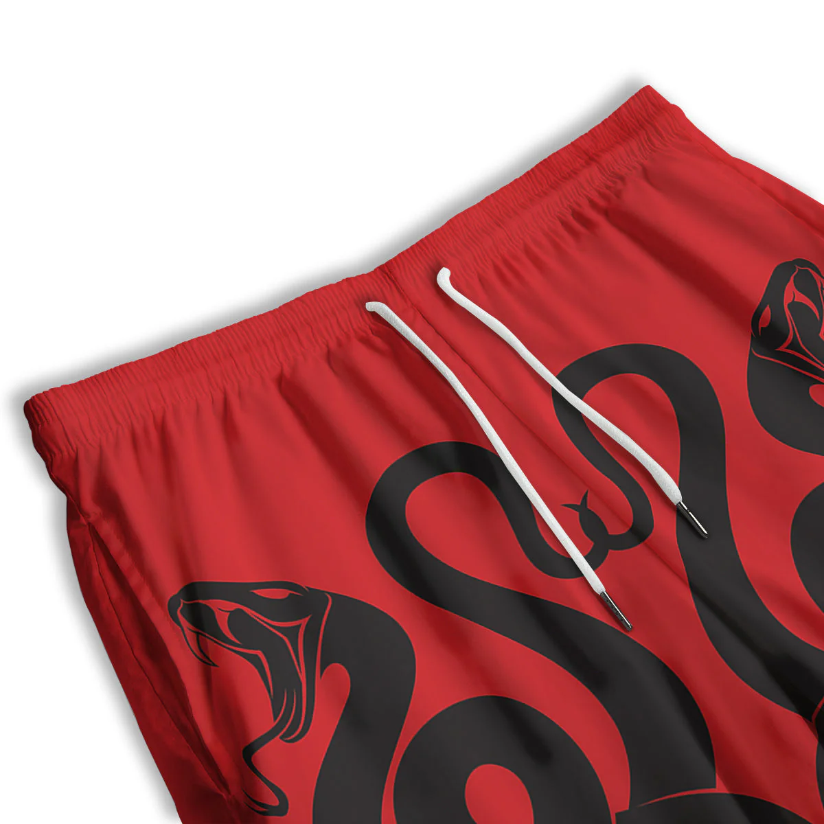 Red And Black Snakes Sign Print Men's Athletic Shorts - Image 3